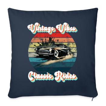 Vintage Vibes, Classic Rides - Sofa pillowcase 17,3'' x 17,3'' (45 x 45 cm) - navy - Front