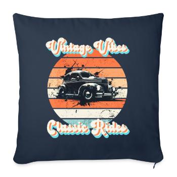 Vintage Vibes, Classic Rides - Sofa pillowcase 17,3'' x 17,3'' (45 x 45 cm) - navy - Front