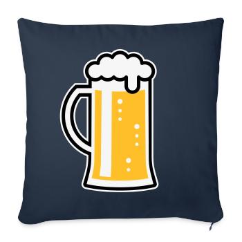 German Beer Stein (Beer Glass / Tankard / L / 3C) - Sofa pillowcase 17,3'' x 17,3'' (45 x 45 cm) - navy - Front