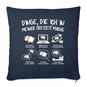 Lustiger Schaf Schafe Schäferei Schafhirte - Sofakissenbezug 45 x 45 cm - Navy - Vorne