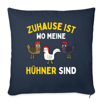 J’AIME JUSTE LES POULETS ! D’ACCORD? Drôles de poulets - Housse de coussin décorative 45 x 45 cm - bleu marine - Devant