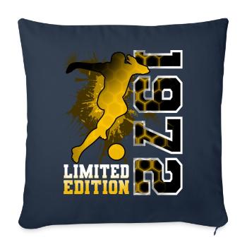 1972 Année de naissance Anniversaire Football - Housse de coussin décorative 45 x 45 cm - bleu marine - Devant