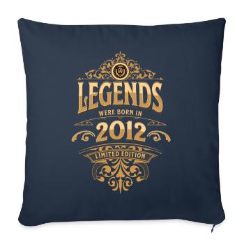 2012 Légende Anniversaire 2012 Année de naissance - Housse de coussin décorative 45 x 45 cm - bleu marine - Devant