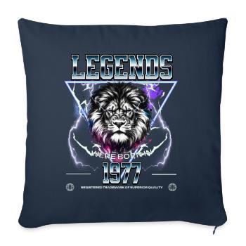 1977 Birthday year of birth Leo - Sofa pillowcase 17,3'' x 17,3'' (45 x 45 cm) - navy - Front