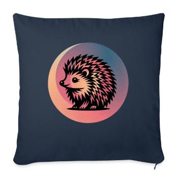 Hérisson - Housse de coussin décorative 45 x 45 cm - bleu marine - Devant
