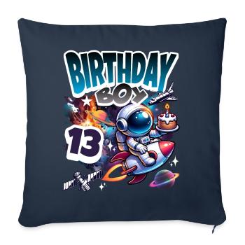 13e anniversaire de l’astronaute Espace - Housse de coussin décorative 45 x 45 cm - bleu marine - Devant