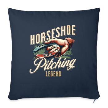 Hufeisenwerfen Horseshoe Pitching - Sofakissenbezug 45 x 45 cm - Navy - Vorne