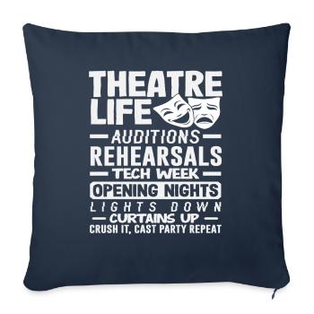 Musical Lover Théâtre Vie Rideau Levé - Housse de coussin décorative 45 x 45 cm - bleu marine - Devant