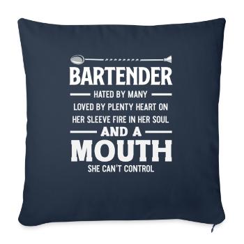 Barman détesté par beaucoup, aimé par beaucoup - Housse de coussin décorative 45 x 45 cm - bleu marine - Devant