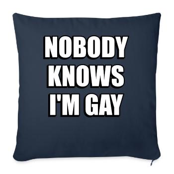 Nobody knows Im gay - Sofa pillowcase 17,3'' x 17,3'' (45 x 45 cm) - navy - Front