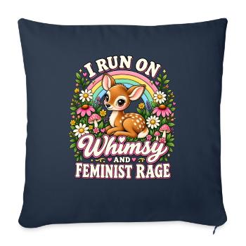 I Run On Whimsy And Feminist Rage - Sofakissenbezug 45 x 45 cm - Navy - Vorne