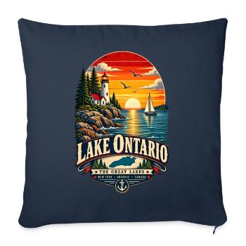 Lake Ontario Funny Vintage - Sofakissenbezug 45 x 45 cm - Navy - Vorne