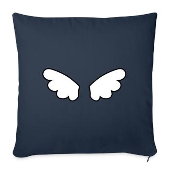 Ailes d'ange - ailes d'anges - Housse de coussin décorative 45 x 45 cm - bleu marine - Devant
