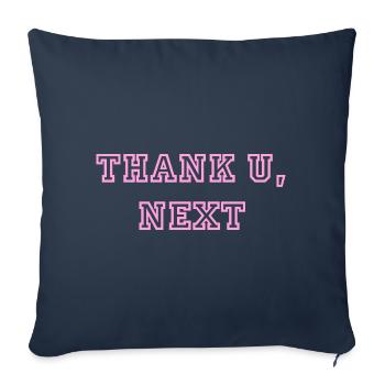Phrase Merci, prochaine Ariana rose Vintage - Housse de coussin décorative 45 x 45 cm - bleu marine - Devant