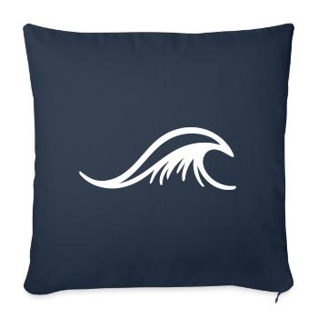 Vague d’eau de mer de mer - Housse de coussin décorative 45 x 45 cm - bleu marine - Devant