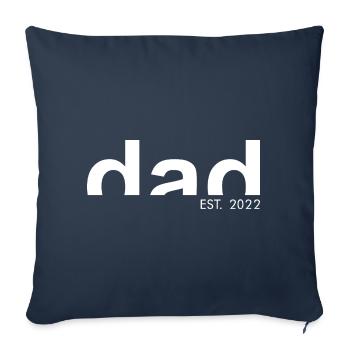 PAPA - EST.2022 - Père - Papa - Idée cadeau - Housse de coussin décorative 45 x 45 cm - bleu marine - Devant