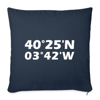 Madrid Coordinates - Sofa pillowcase 17,3'' x 17,3'' (45 x 45 cm) - navy - Front