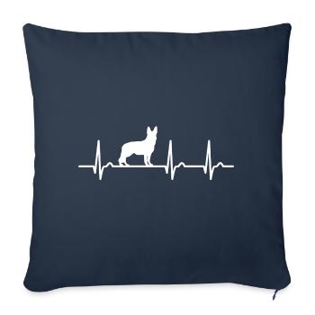 German Shepherd Heart Curve - Dog - Dog Fan Pet - Sofa pillowcase 17,3'' x 17,3'' (45 x 45 cm) - navy - Front