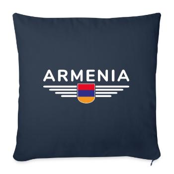 Armenia Merchandise – Experience Culture - Sofa pillowcase 17,3'' x 17,3'' (45 x 45 cm) - navy - Front