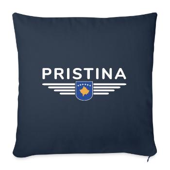 Pristina Kosovo Fan T-Shirt Design - Housse de coussin décorative 45 x 45 cm - bleu marine - Devant