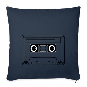 Oldschool Hip Hop cassette - Sofa pillowcase 17,3'' x 17,3'' (45 x 45 cm) - navy - Front