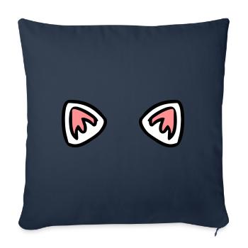 Ears Cat Snow Fox - Sofa pillowcase 17,3'' x 17,3'' (45 x 45 cm) - navy - Front