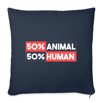 50% animal 50% human - Sofa pillowcase 17,3'' x 17,3'' (45 x 45 cm) - navy - Front