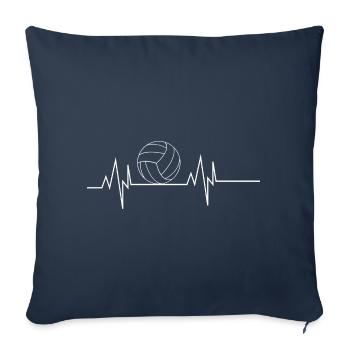 Volleyball Heartbeat - Housse de coussin décorative 45 x 45 cm - bleu marine - Devant