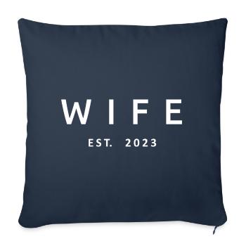 2023 Fiançailles Mariage Douche nuptiale - Housse de coussin décorative 45 x 45 cm - bleu marine - Devant