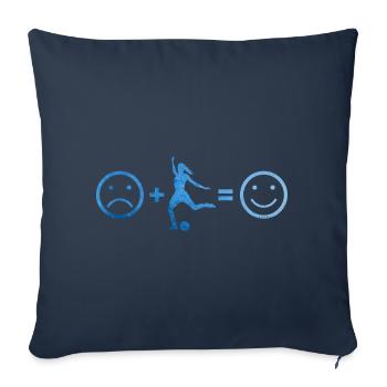 Football Football Match de football Hommes Femmes - Housse de coussin décorative 45 x 45 cm - bleu marine - Devant