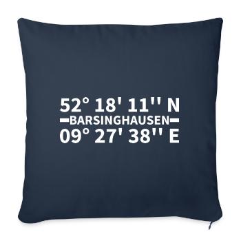 Barsinghausen coordinates - Sofa pillowcase 17,3'' x 17,3'' (45 x 45 cm) - navy - Front