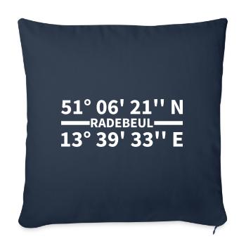 Radebeul coordinates - Sofa pillowcase 17,3'' x 17,3'' (45 x 45 cm) - navy - Front