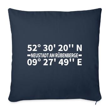Neustadt am Rübenberge Coordinates - Sofa pillowcase 17,3'' x 17,3'' (45 x 45 cm) - navy - Front