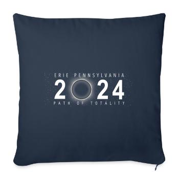Solar Eclipse Erie Pennsylvania April 8 2024 - Sofa pillowcase 17,3'' x 17,3'' (45 x 45 cm) - navy - Front
