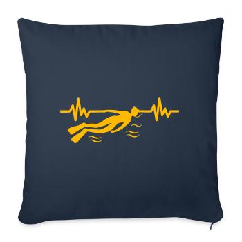 Heartbeat Swimmer - Diver Water Sports Athlete - Sofa pillowcase 17,3'' x 17,3'' (45 x 45 cm) - navy - Front
