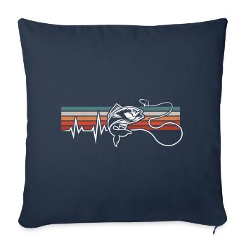 FISHING HEARTBEAT ECG FISHING LINE ANGLER - Sofa pillowcase 17,3'' x 17,3'' (45 x 45 cm) - navy - Front