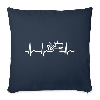 Herzkurve - Puls Traktor Bauer Landwirt Bauer - Sofa pillowcase 17,3'' x 17,3'' (45 x 45 cm) - navy - Front