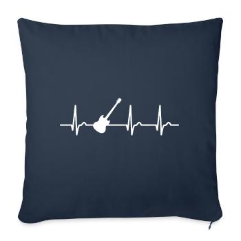 ECG curve - heart curve - pulse - music - electric guitar - Sofa pillowcase 17,3'' x 17,3'' (45 x 45 cm) - navy - Front