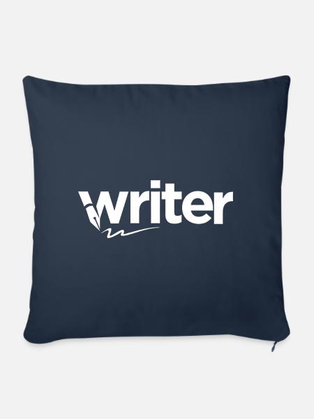 Writer - Autor - Sofakissenbezug 45 x 45 cm - Navy