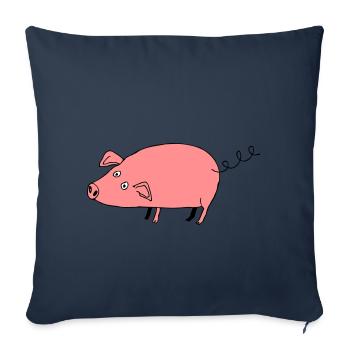 Pig roz3 - Sofa pillowcase 17,3'' x 17,3'' (45 x 45 cm) - navy - Front
