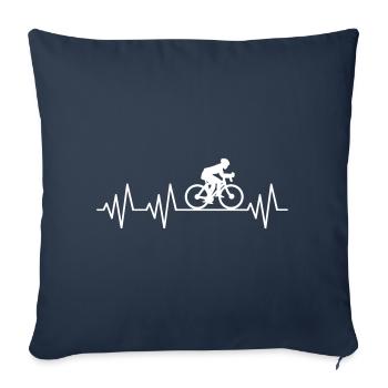 Herzschlag Fahrrad Puls Fahrradfahrer Geschenkidee - Sofakissenbezug 45 x 45 cm - Navy - Vorne
