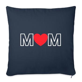 Mom with heart - Sofa pillowcase 17,3'' x 17,3'' (45 x 45 cm) - navy - Front