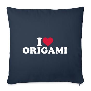 Origami - Housse de coussin décorative 45 x 45 cm - bleu marine - Devant