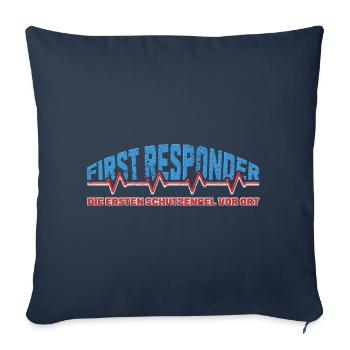 First responder with a heartbeat and cool saying - Sofa pillowcase 17,3'' x 17,3'' (45 x 45 cm) - navy - Front