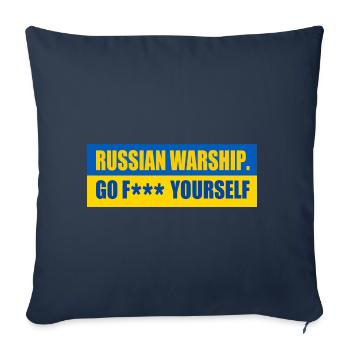 russian warship go f yourself - Housse de coussin décorative 45 x 45 cm - bleu marine - Devant