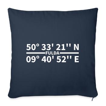 Fulda Koordinaten - Sofakissenbezug 45 x 45 cm - Navy - Vorne