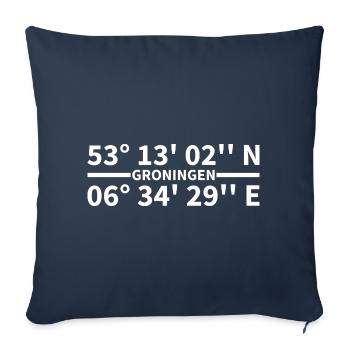 Groningen coordinates - Sofa pillowcase 17,3'' x 17,3'' (45 x 45 cm) - navy - Front