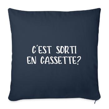 c'est sorti en cassette - Housse de coussin décorative 45 x 45 cm - bleu marine - Devant