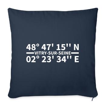 Vitry-sur-Seine coordinates - Sofa pillowcase 17,3'' x 17,3'' (45 x 45 cm) - navy - Front