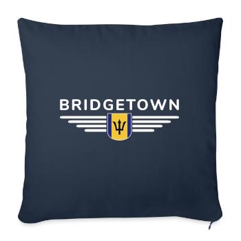 T-shirt Bridgetown : Ambiance des Caraïbes - Housse de coussin décorative 45 x 45 cm - bleu marine - Devant
